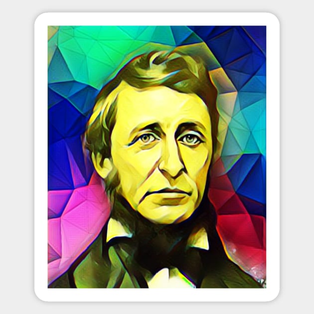 Henry David Thoreau Colourful Portrait | Henry David Thoreau Artwork 6 Sticker by JustLit